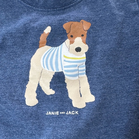 Janie and Jack Navy Tee with Dog Graphic - Picture 2 of 3